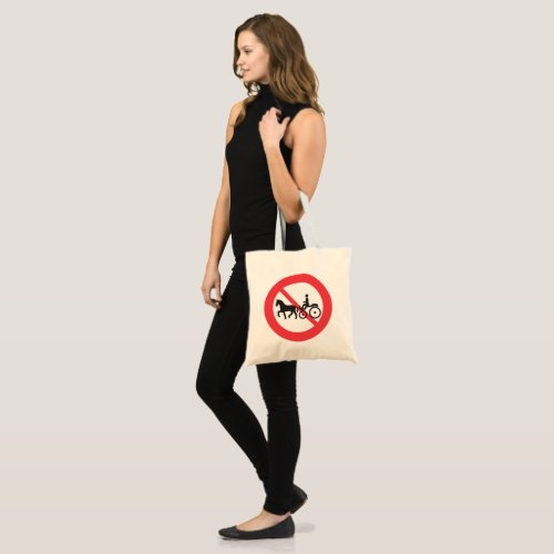 No Horse And Buggy Road Sign Tote Bag
