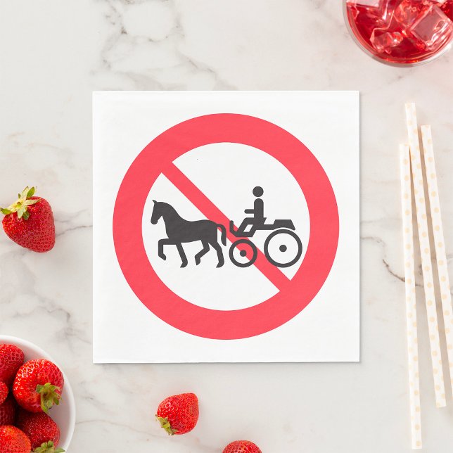 No Horse Drawn Vehicles Sign Napkins (Creator Uploaded)