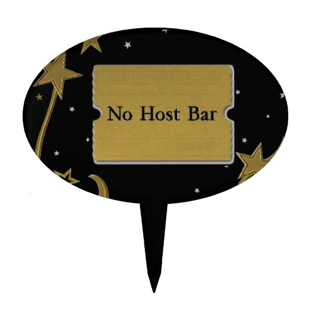 No Host Bar Wedding Cake Topper (Front)