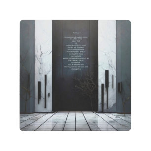 NO HOW Metal Wall Art Poem Philosophy Print