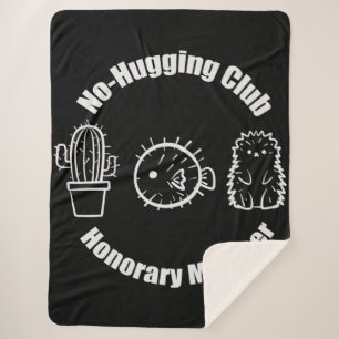No Hugging Club Sherpa Blanket