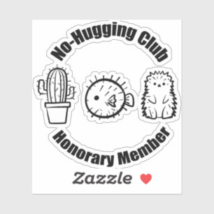 No Hugging Club Sticker