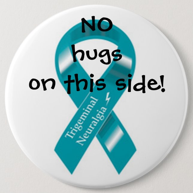 No hugs on this side button. pinback button (Front)