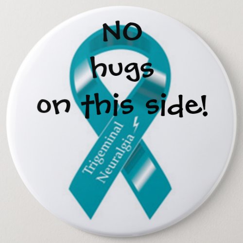 No hugs on this side button pinback button
