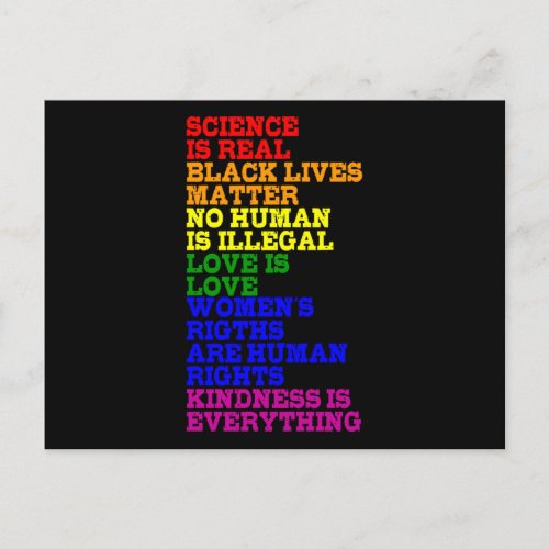 NO HUMAN IS ILLEGAL LGBT Pride Month LGBTQ Rainbow Postcard