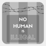 No Human Is Illegal Stickers at Zazzle