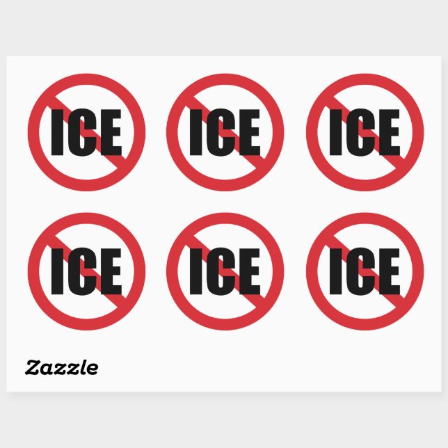 No ICE Classic Round Sticker (Sheet)