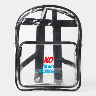 No, I'm not a terrorist Clear Backpack