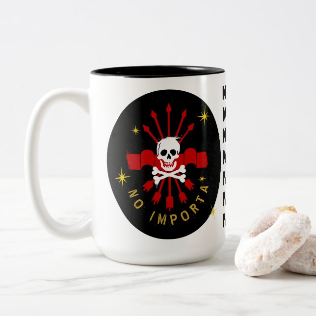 NO IMPORTA Two-Tone COFFEE MUG (With Donut)