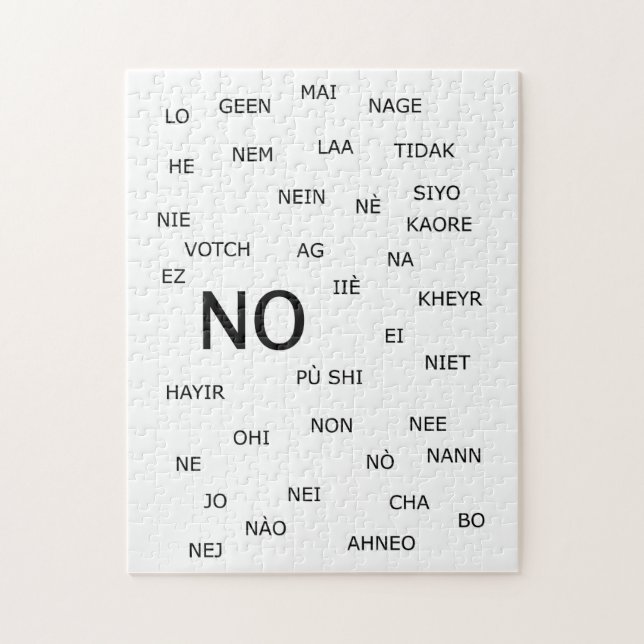 "  NO   "  in  different languages Jigsaw Puzzle (Vertical)