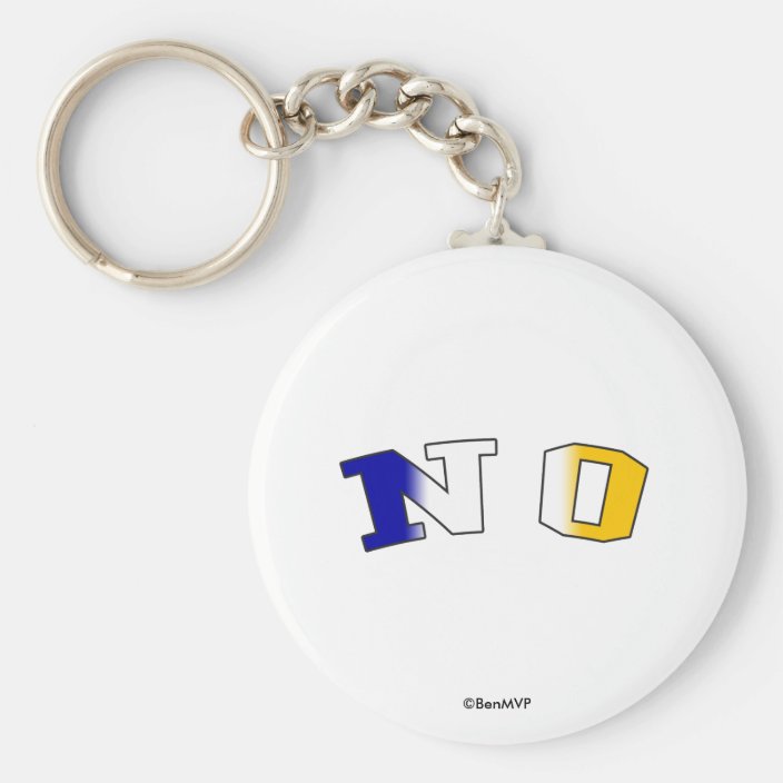 NO in Louisiana State Flag Colors Key Chain