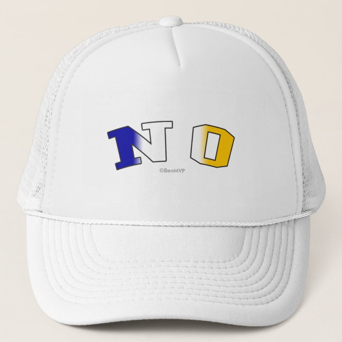 NO in Louisiana State Flag Colors Mesh Hat