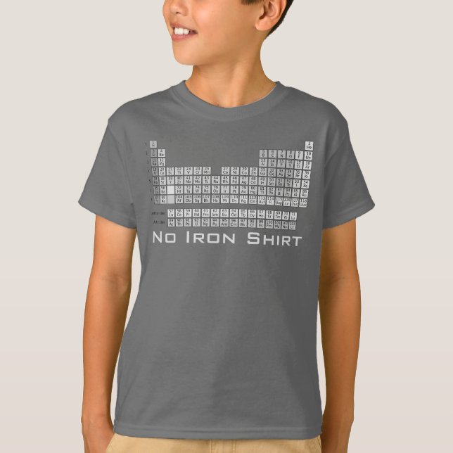 No Iron Periodic Table Kid T-Shirt (Front)