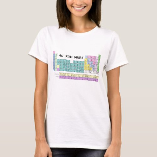 No Iron Periodic Table Science T_Shirt