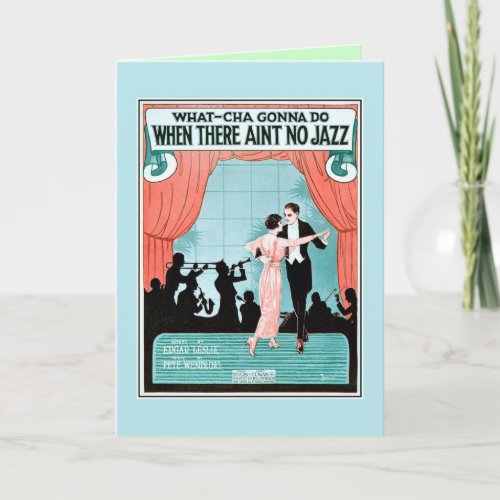 No Jazz 1920s jazz age vintage sheet music cover Card