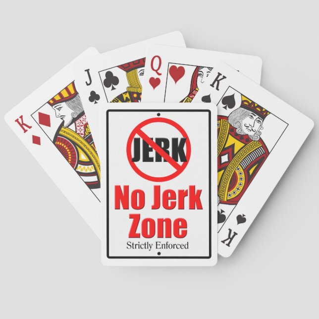 No Jerk Zone Poker Cards (Back)