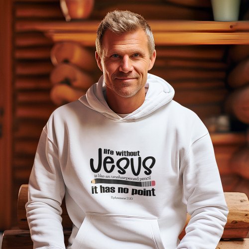 NO JESUS NO POINT Christian Faith Quote Mens  Hoodie