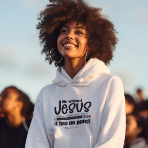NO JESUS? NO POINT! Christian Faith Quote Women's Hoodie