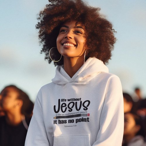NO JESUS NO POINT Christian Faith Quote Womens Hoodie