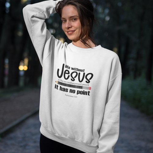 NO JESUS NO POINT Christian Faith Quote Womens Sweatshirt