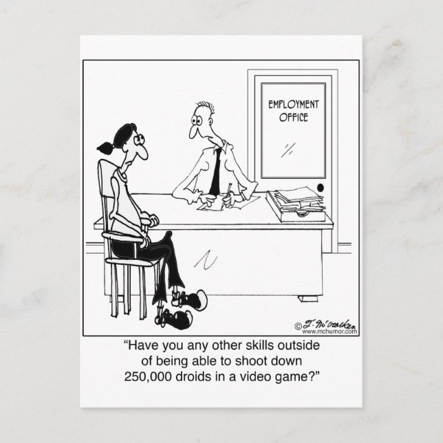 No Job Skills? Postcard (Front)