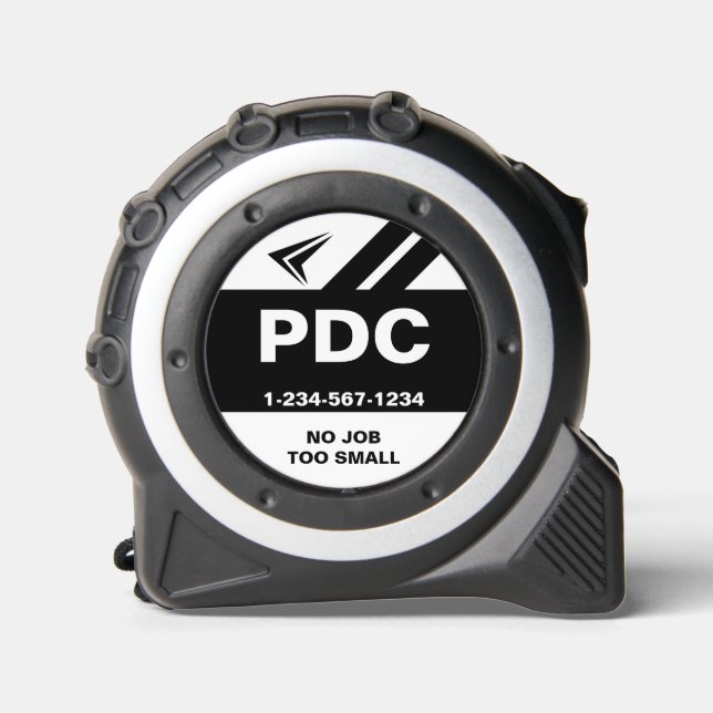 No job too small add initials number black tape measure (Front)