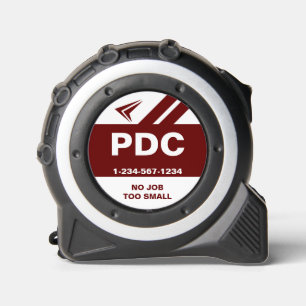No job too small add initials number burgundy tape measure