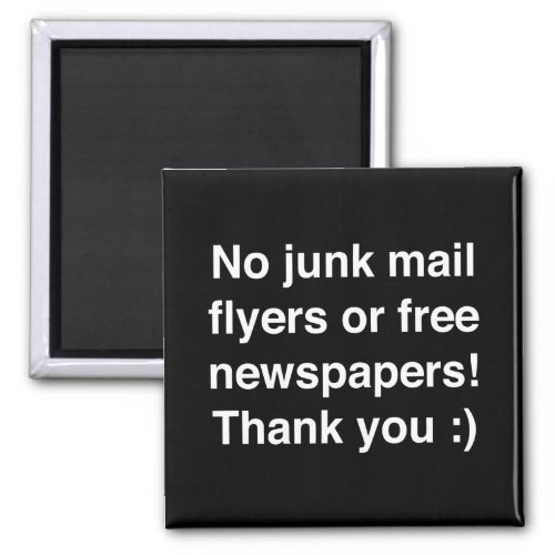 No junk mail _ magnetic _ sign magnet