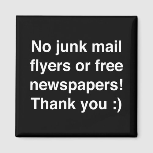 No junk mail _ magnetic _ sign magnet