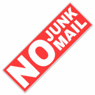 No Junk Mail Sign - Red Sticker
