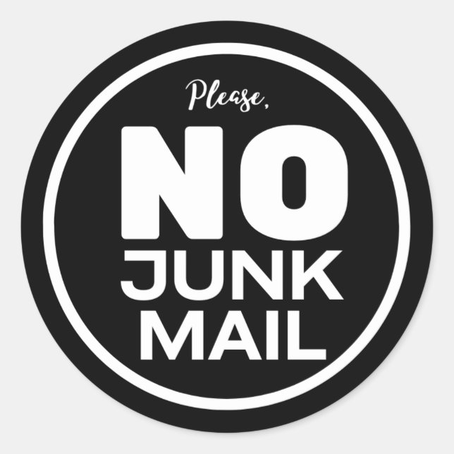 No Junk Mail Sticker (Front)