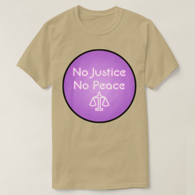 No Justice No Peace ACAB Neon Sign T-Shirt (Design Front)