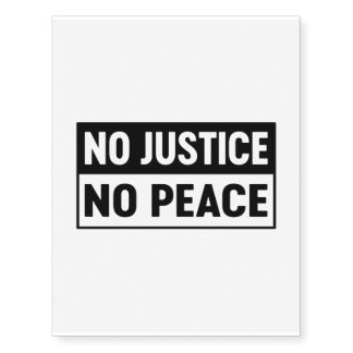 No Justice No Peace (Black, Boxed) Temporary Tattoos