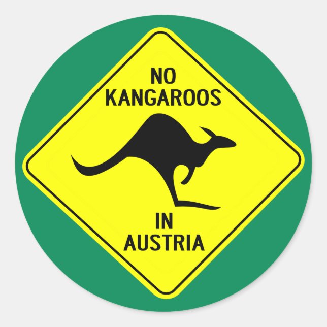 No Kangaroos In Austria Classic Round Sticker (Front)