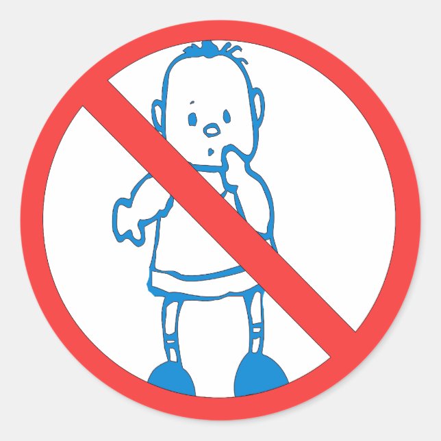 No Kids Allowed Classic Round Sticker (Front)