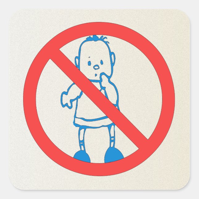 No Kids Allowed Square Sticker (Front)