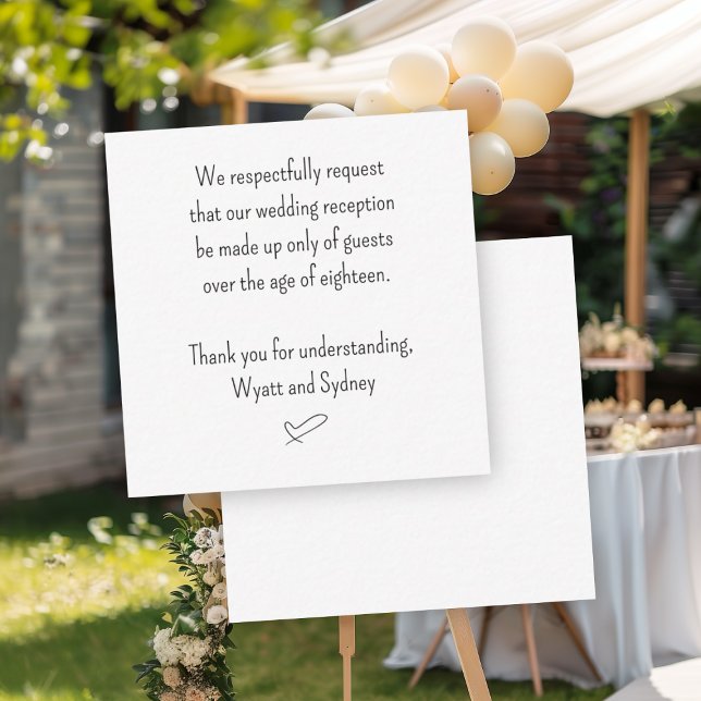 No Kids at the Wedding Message Enclosure Cards (Creator Uploaded)