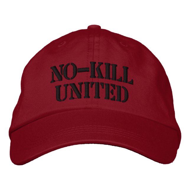 NO-KILL UNITED : HAT-BLK EMBROIDERED BASEBALL HAT (Front)