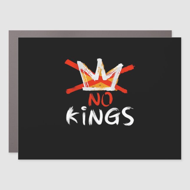 No King Funny Quote Retro Creative Style Car Magnet (Front)