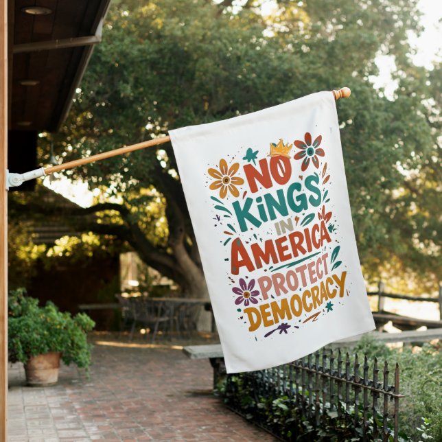 No King In America American Democracy  House Flag (In SItu)