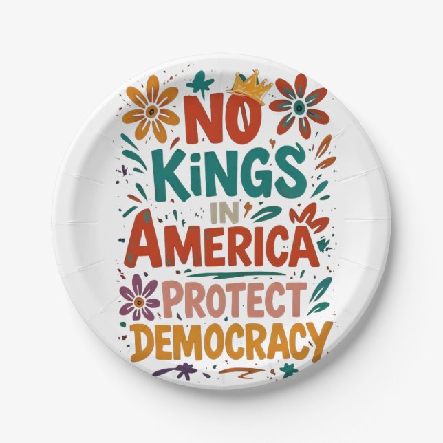 No King In America American Democracy  Paper Plates (Front)