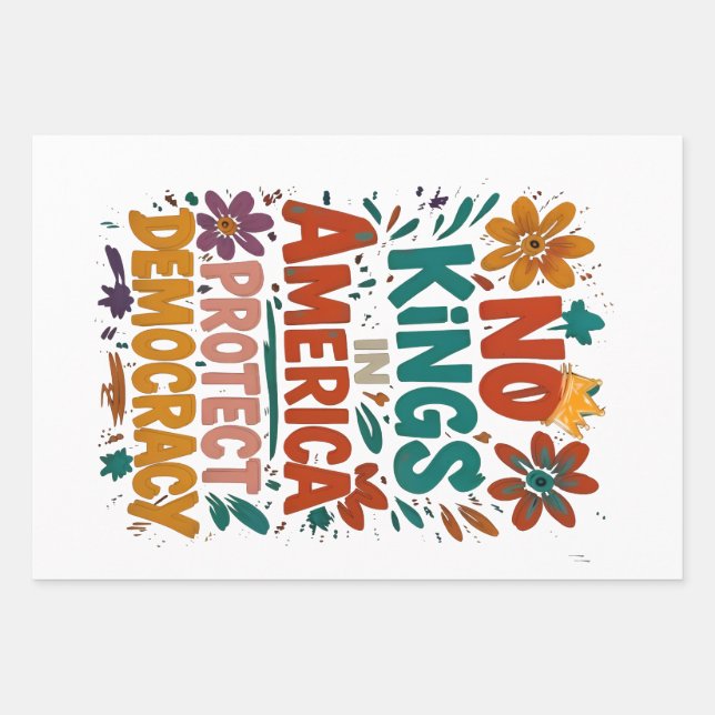 No King In America American Democracy  Wrapping Paper Sheets (Front)