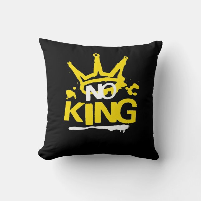 No King Minimal Clean Throw Pillow (Front)