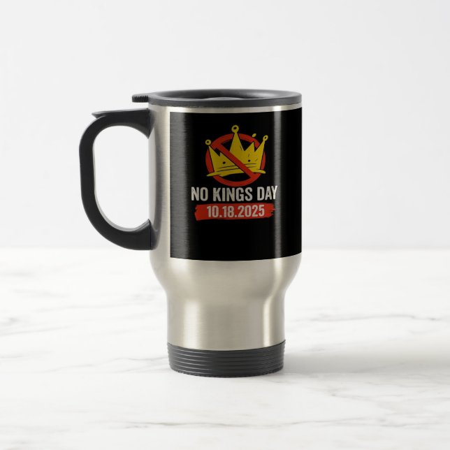 No King Patriotic Freedom No Kings In America Retr Travel Mug (Left)