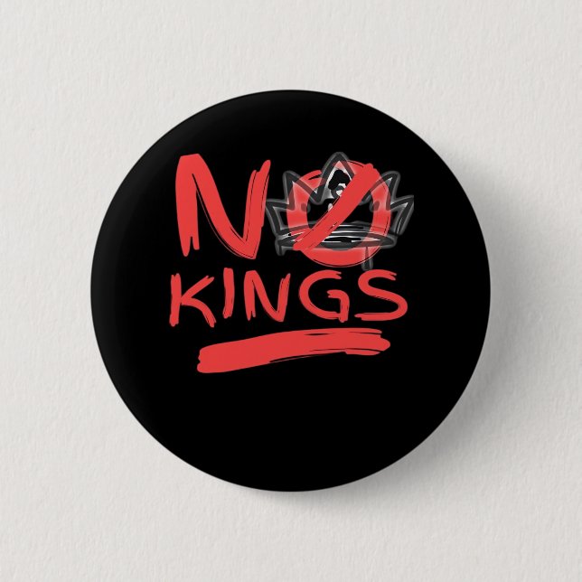 No King Simple Clean Design Button (Front)