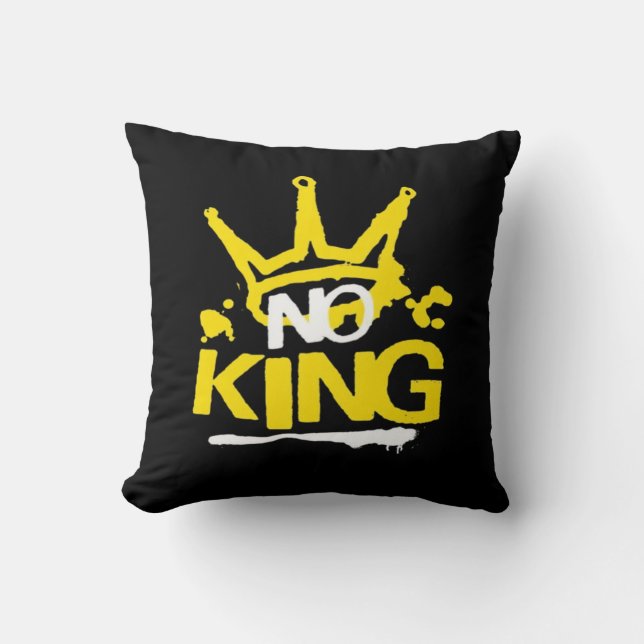 No King Vintage Style Throw Pillow (Front)
