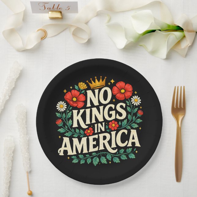 No Kings America Paper Plates (Wedding)