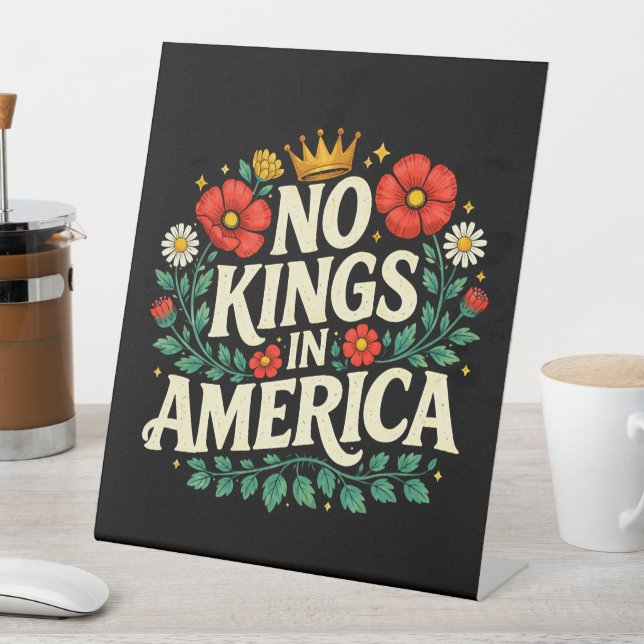 No Kings America Pedestal Sign (In SItu)