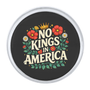 No Kings America Silver Finish Lapel Pin