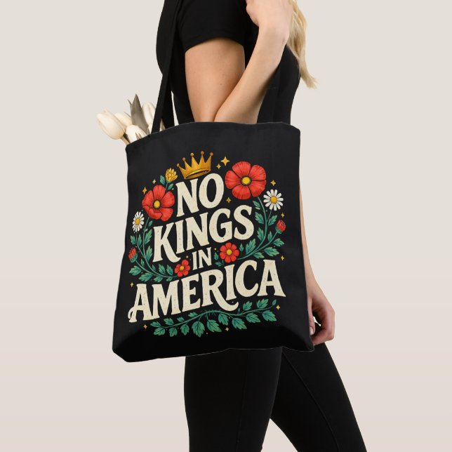 No Kings America Tote Bag (Close Up)